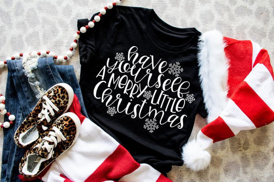 Women’s Christmas tshirt, merry little Christmas shirt, Christmas shirt, mom gift, holiday tee, women’s shirt, gift for her
