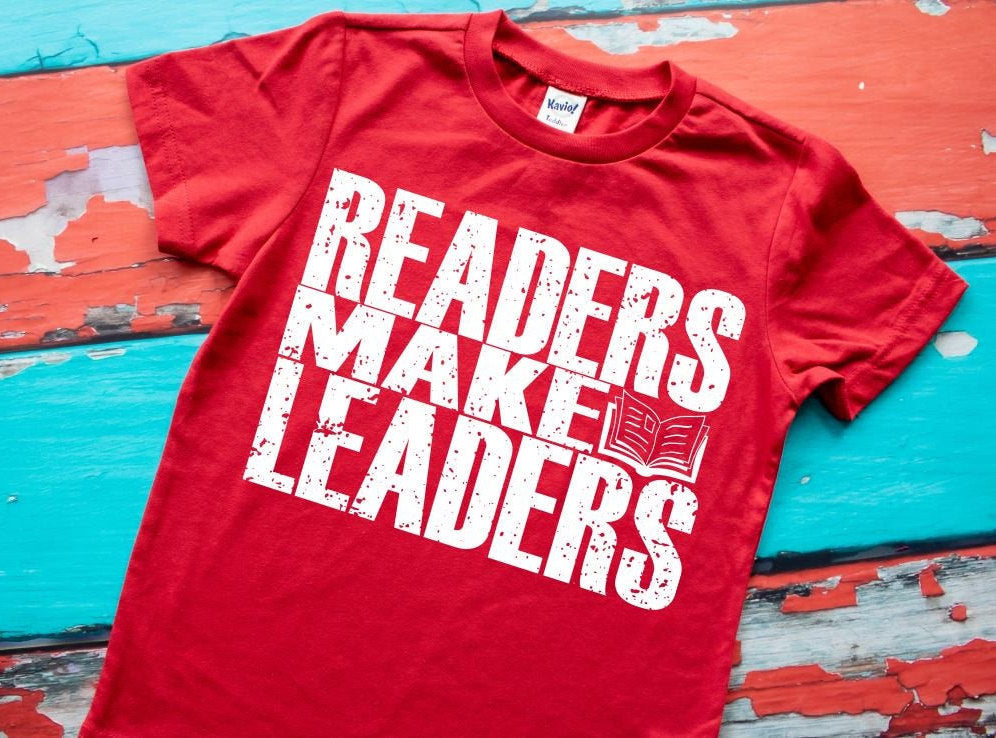 teacher shirt, kids reading shirt, readers make leaders, positivity tee, school shirt, book lover tee, bookish shirt, reading week, book tee