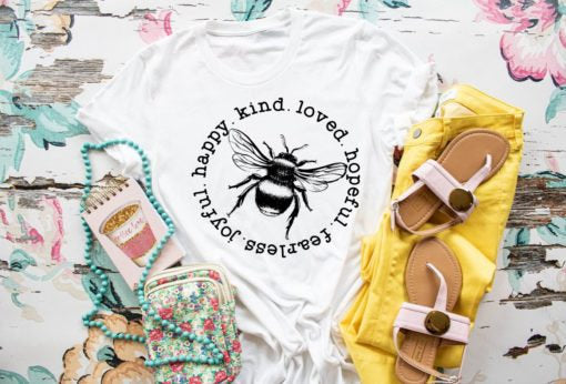 Kindness shirt, Bee shirt, Be kind, Be hopeful, Kind tee, bee lovers shirt, Be happy, happiness tee, spread love tee, love is kind, be good