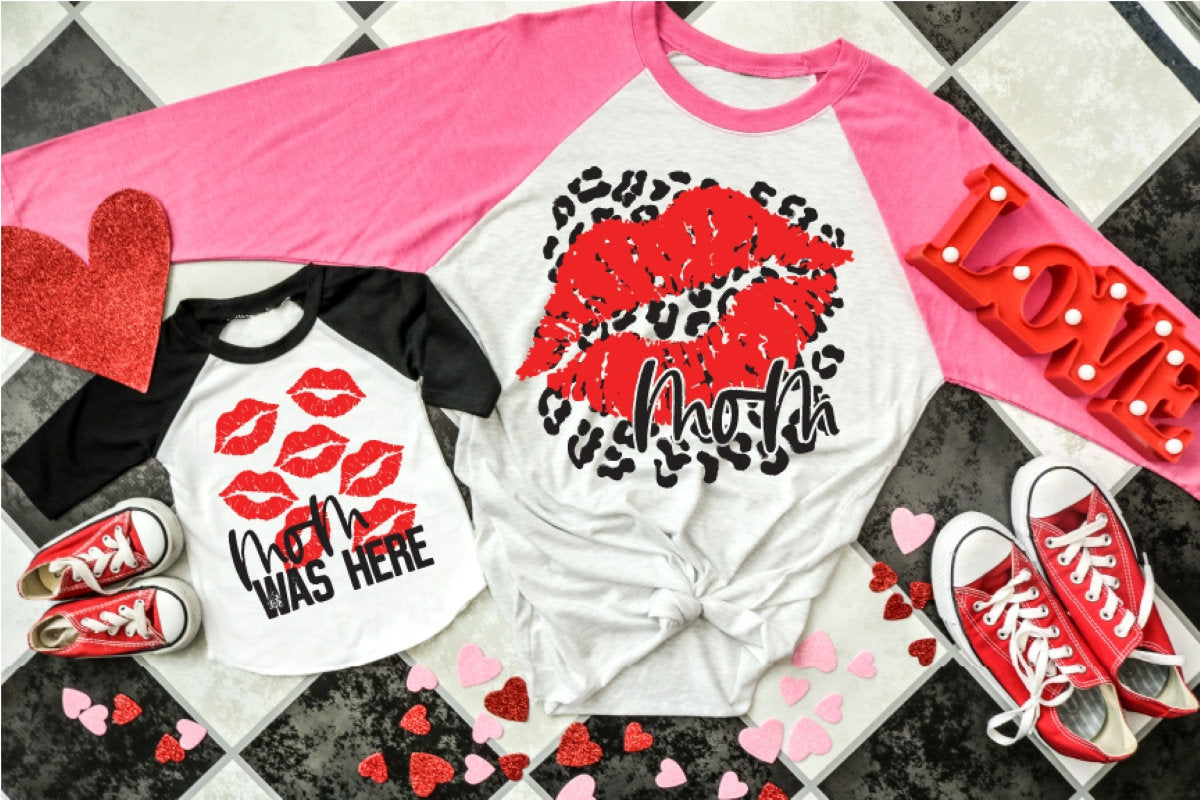 Mommy and me matching Valentines raglans