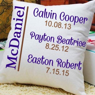 Personalized pillow, mothers day gift, Decorative pillow, New mom gift, family name pillow, grandma gift, custom pillow, kids birthday