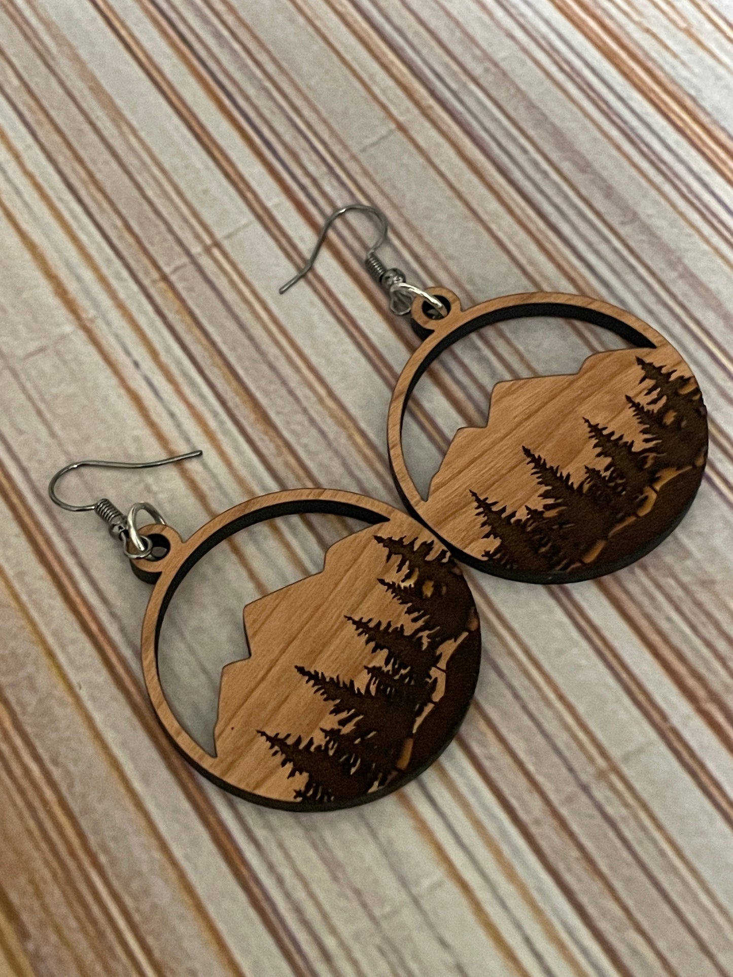 Engraved CO mountain range Earrings
