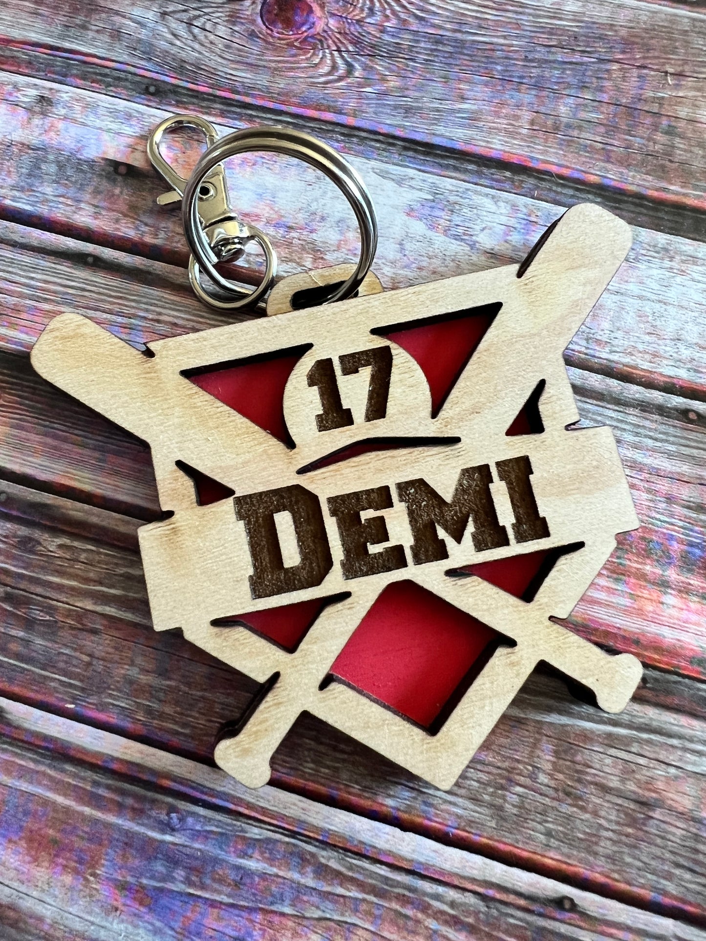 Personalized baseball keychain