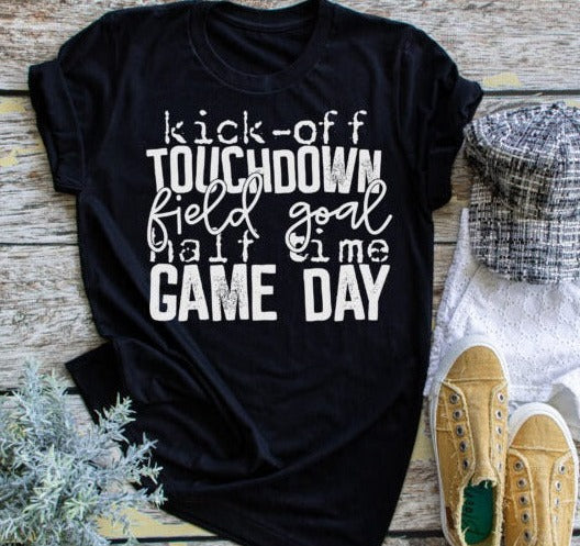 Kick off touchdown field goal half time game day shirt