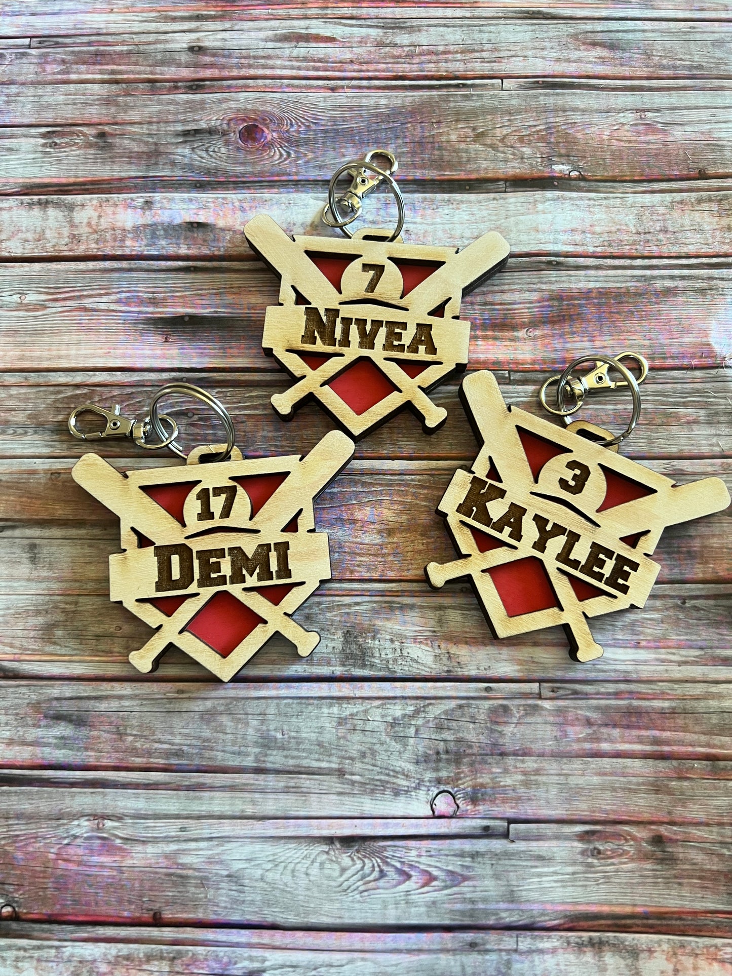 Personalized baseball keychain