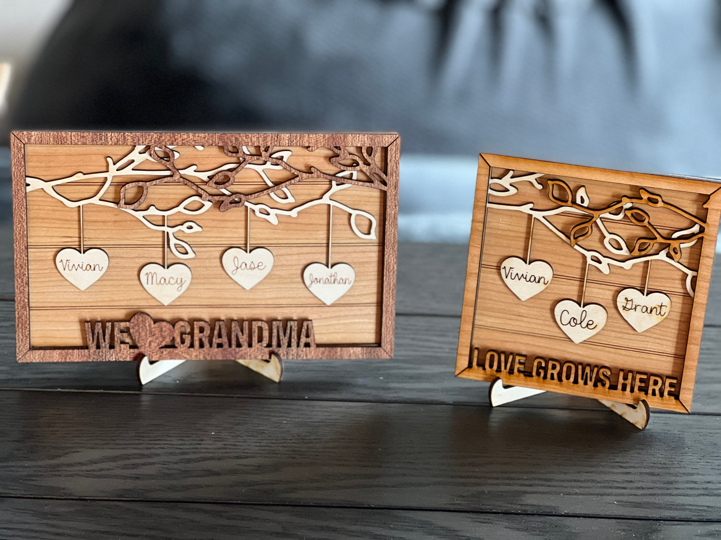 Wood personalized Family heart sign