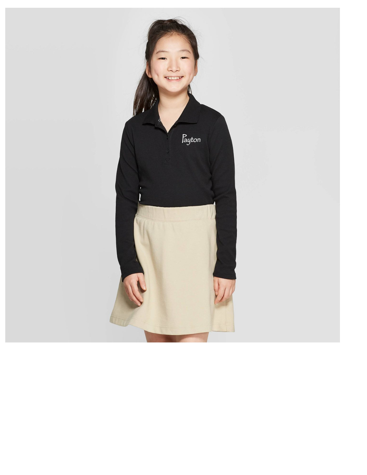 Seeds Academy Uniform- Girls Long sleeve Polo (black)