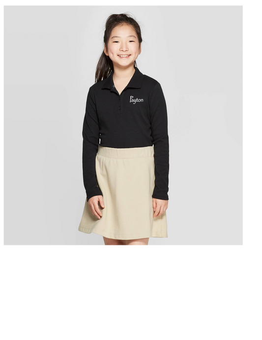 Seeds Academy Uniform- Girls Long sleeve Polo (black)