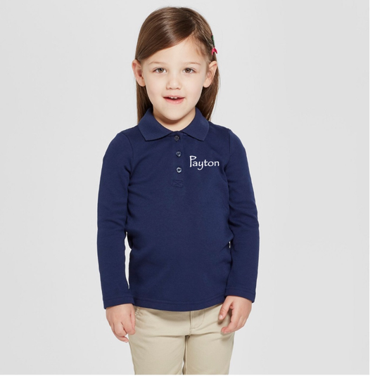Seeds Preschool Uniform- Boys/Girls Long sleeve Polo (navy)